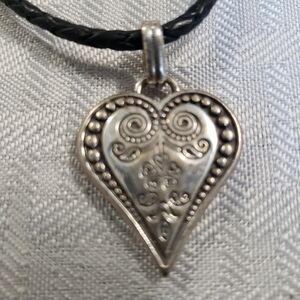 Brighton Silver Swirl Heart Necklace